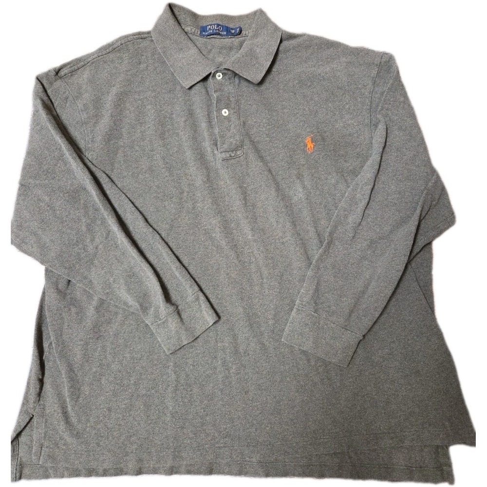 Polo Ralph Lauren Long Sleeve Polo Mens 2XBIG Cotton Pique Pony Logo